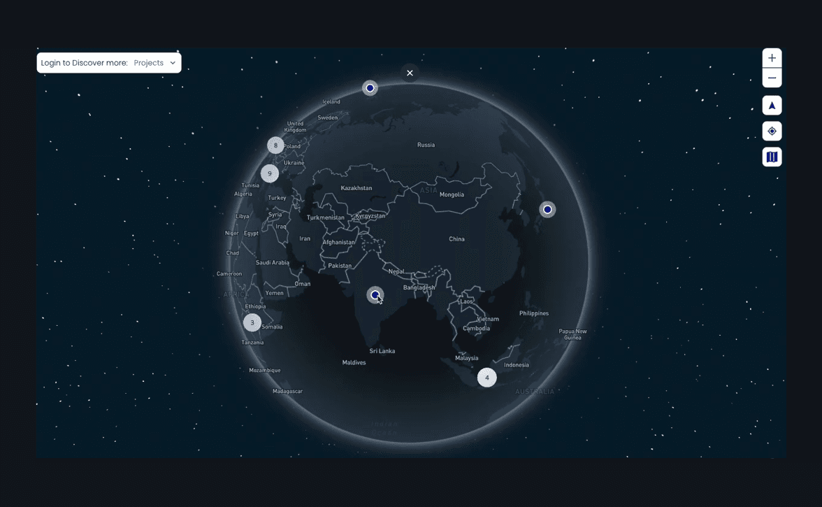 MapBox world map with data integrated